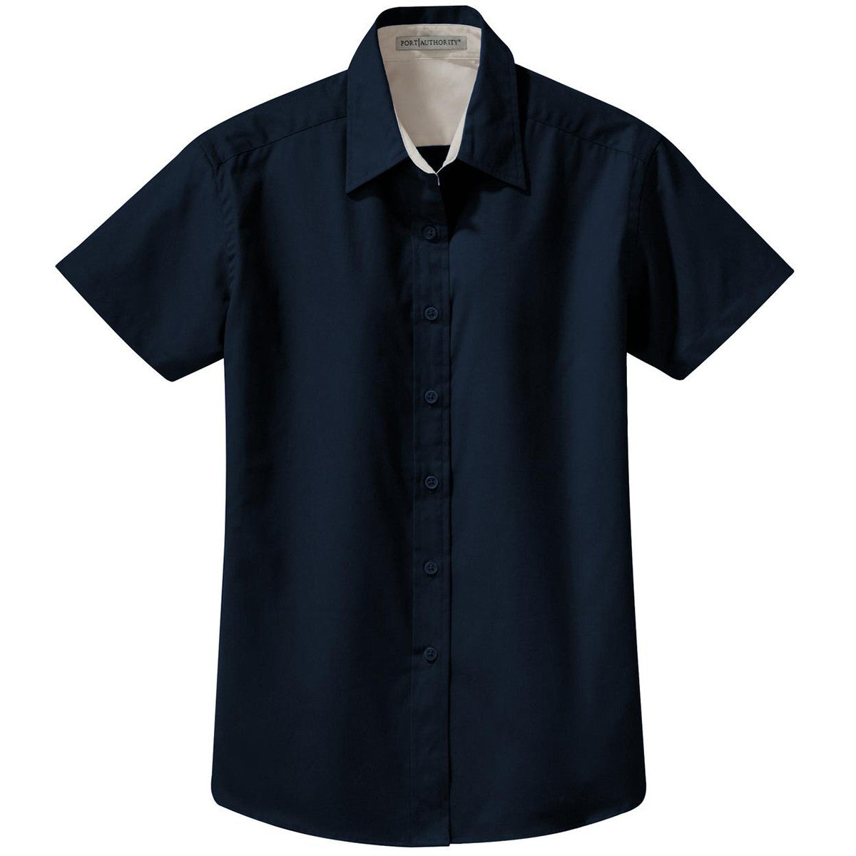 Port Authority Women's Navy/Light Stone Short Sleeve Easy-Care Shirt: The Perfect Employee Uniform!
