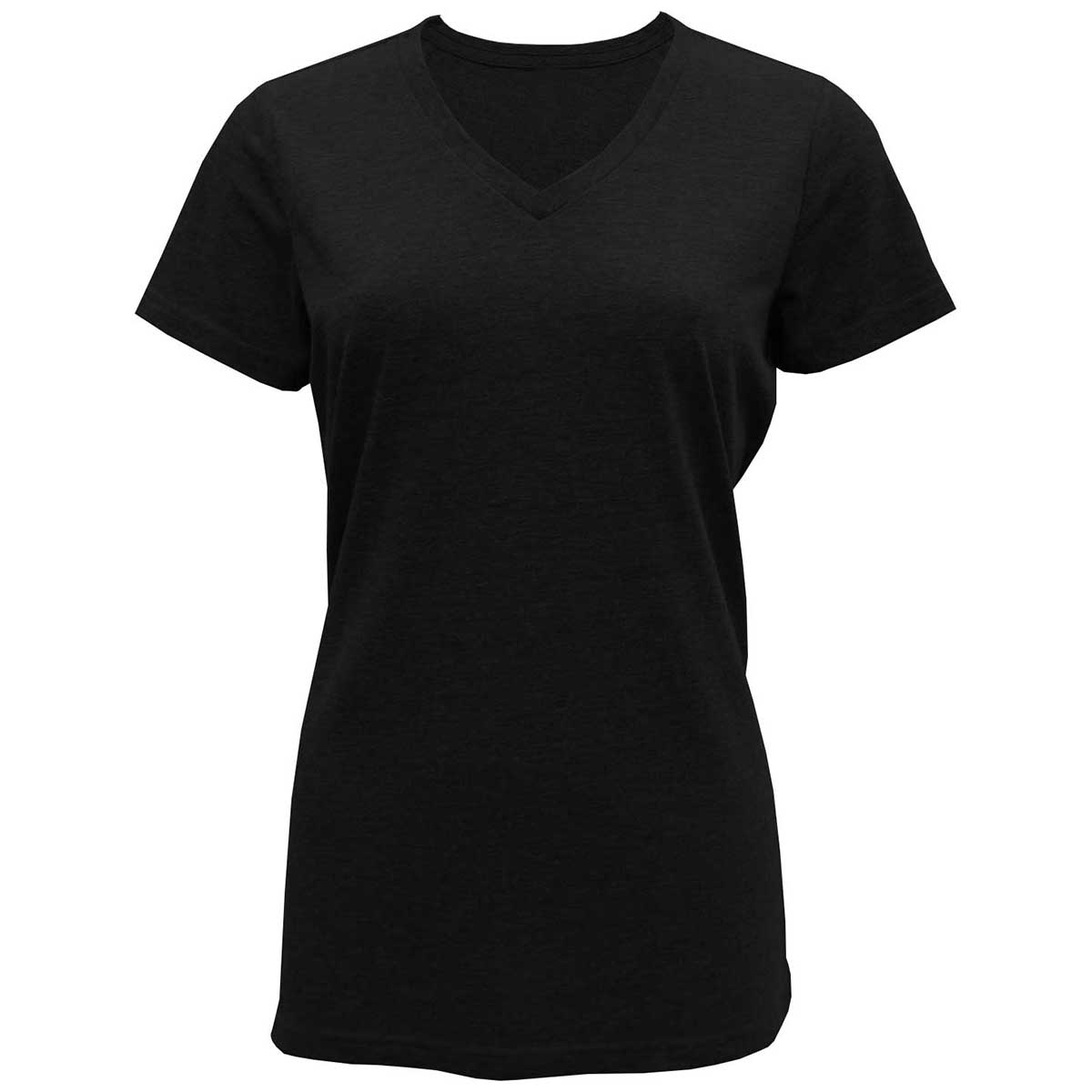 BAW Women's Stunning Black Tri-Blend V-Neck T-Shirt