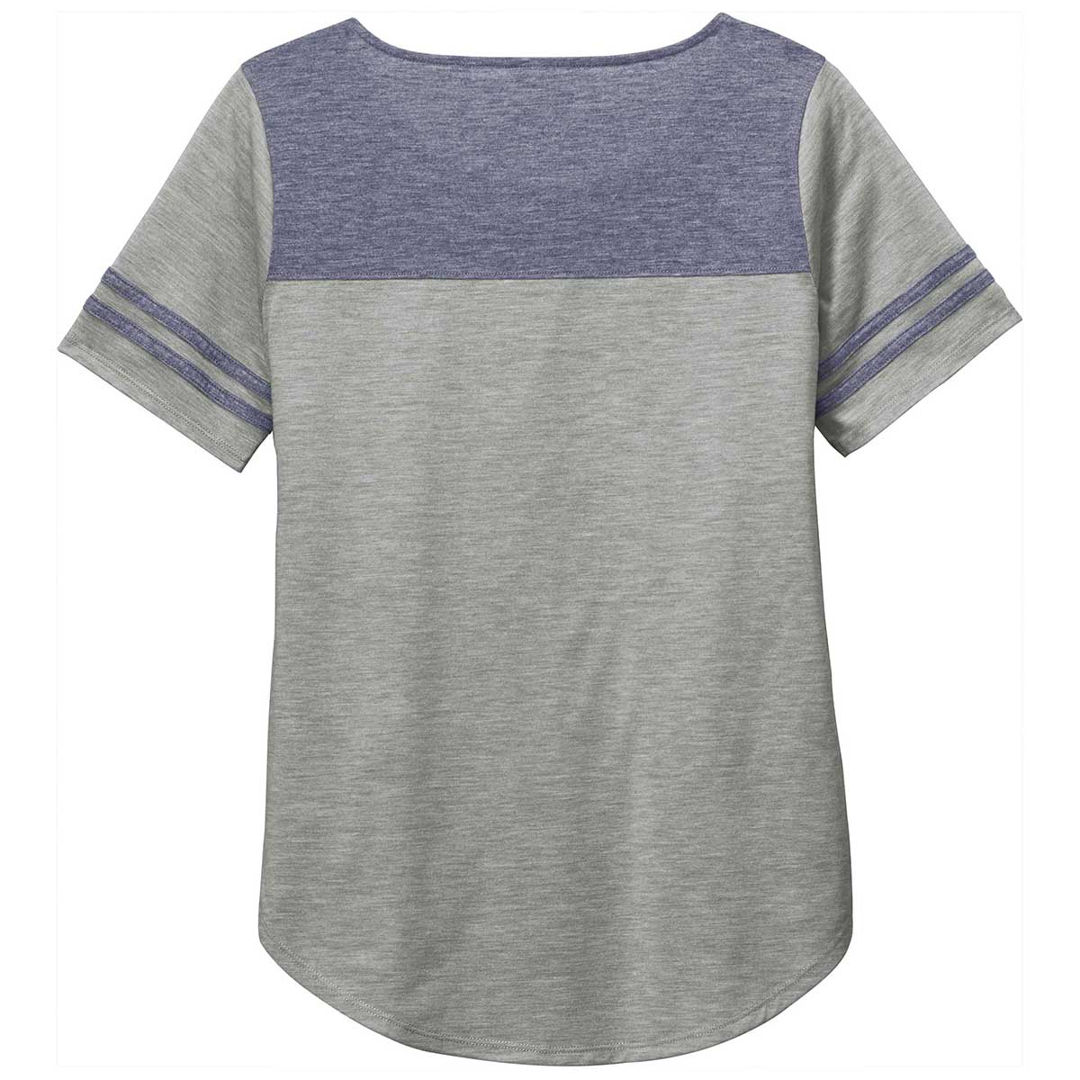 Sport-Tek Women's Stylish Wicking Fan Tee in Navy/Light Grey Heather