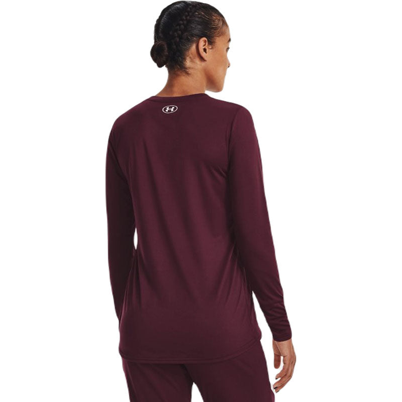 Under Armour Women's Stunning Maroon/White Team Tech Long Sleeve - A Must - Have!