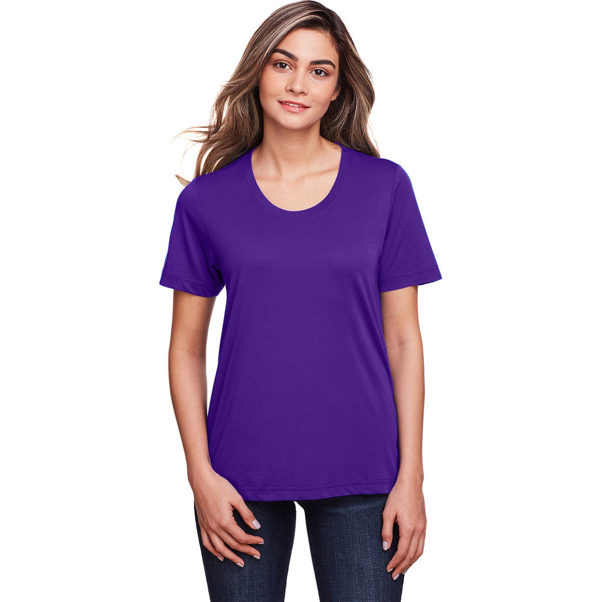 Core 365 Women's Purple Fusion Campus ChromaSoft Performance T-Shirt - Ideal for Active Women