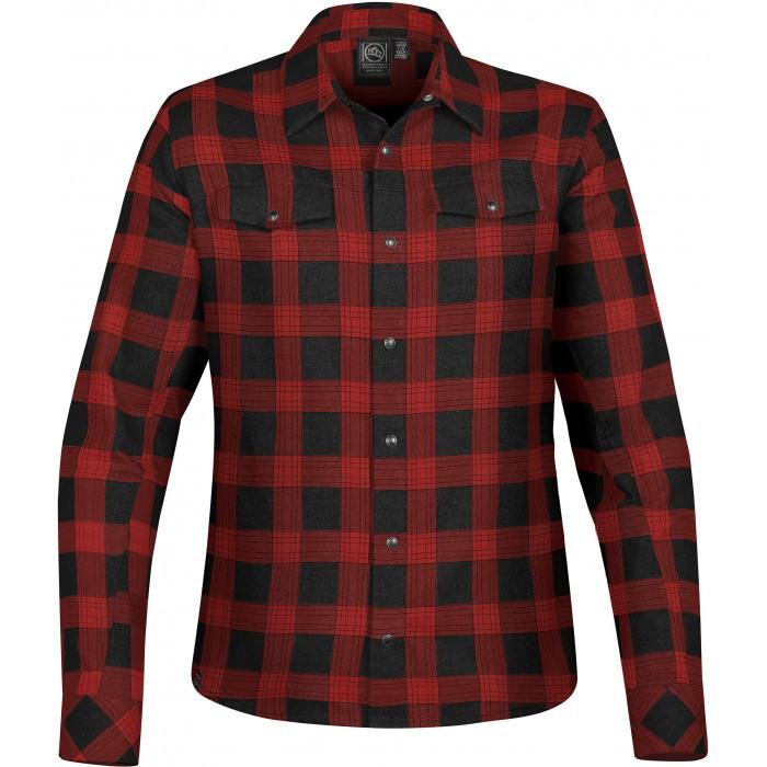 Stormtech Women's Stunning Black/Red Plaid Logan Snap Front Shirt