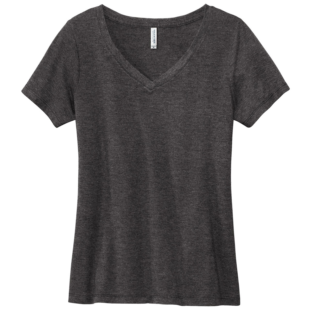 Volunteer Knitwear Women's Stylish Dark Heather Grey V-Neck Daily Tee