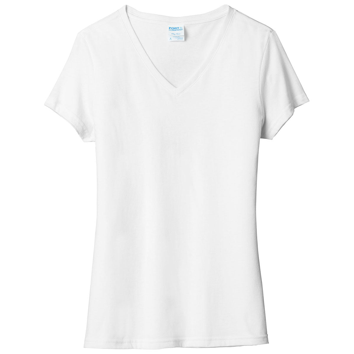 Port & Company Women's White Fan-Favorite Blend V-Neck Tee: A Must-Have for Corporate Events