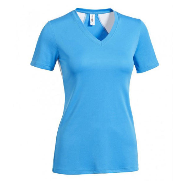 Gorgeous Women's Safety Blue/White Angel Wings Tee
