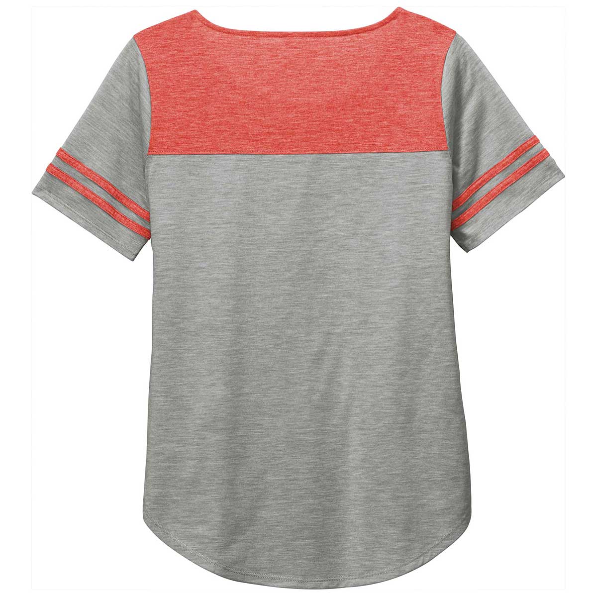 Sport-Tek Women's Vibrant Red Heather/Light Grey Heather PosiCharge Tri-Blend Wicking Fan Tee - Stand Out on Game Day!