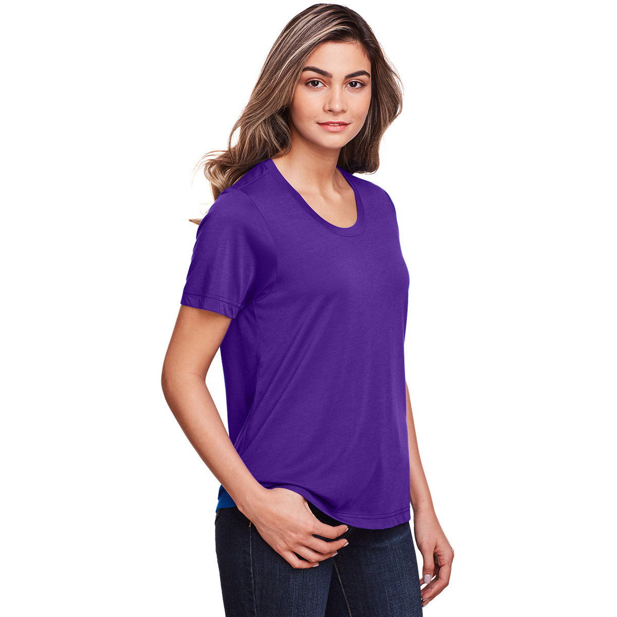 Core 365 Women's Purple Fusion Campus ChromaSoft Performance T-Shirt - Ideal for Active Women