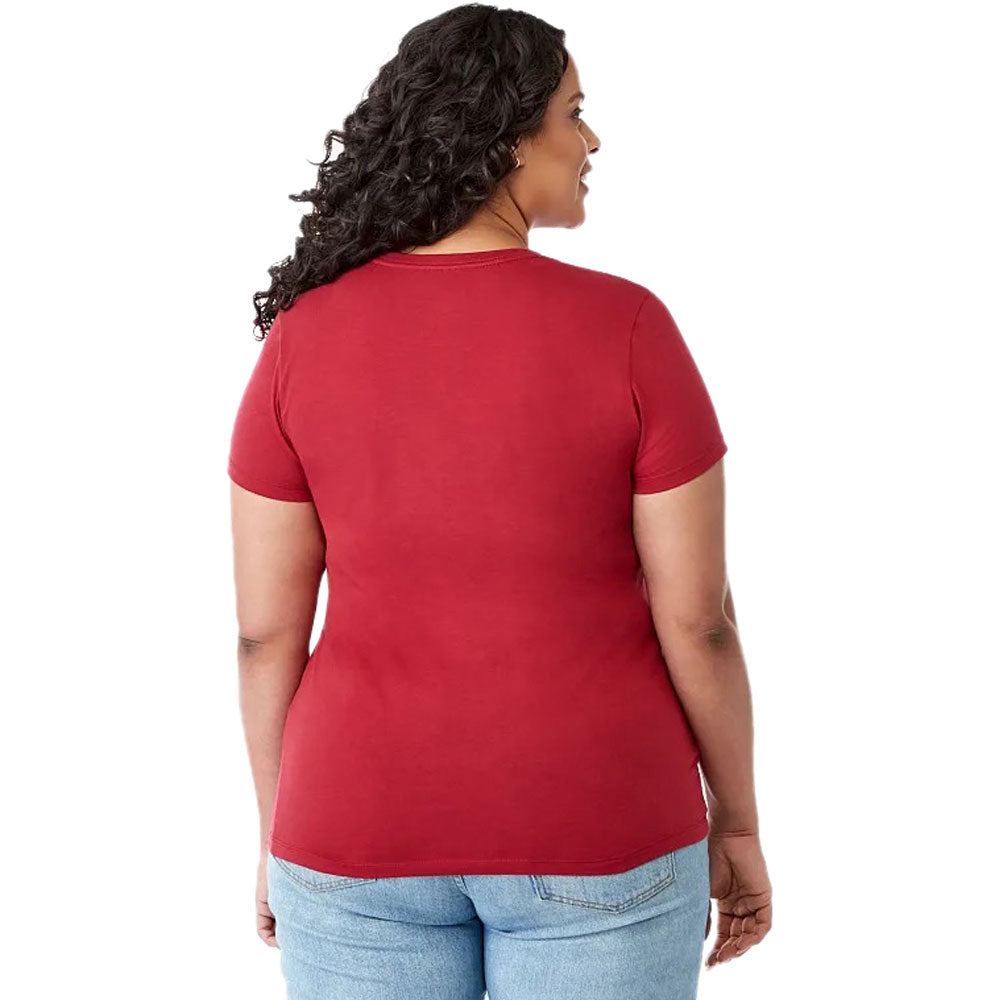 Elevate Women's Retro Red Somoto Eco Short Sleeve T-Shirt - A Fashionable Eco - Choice!