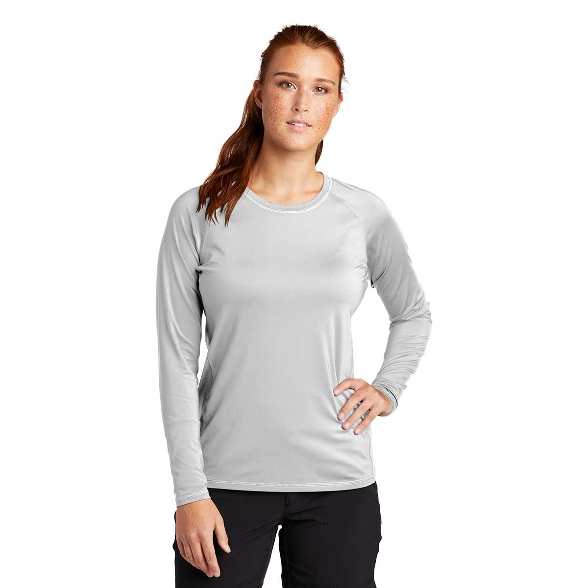 Sport-Tek Women's Stunning White Long Sleeve Rashguard Tee