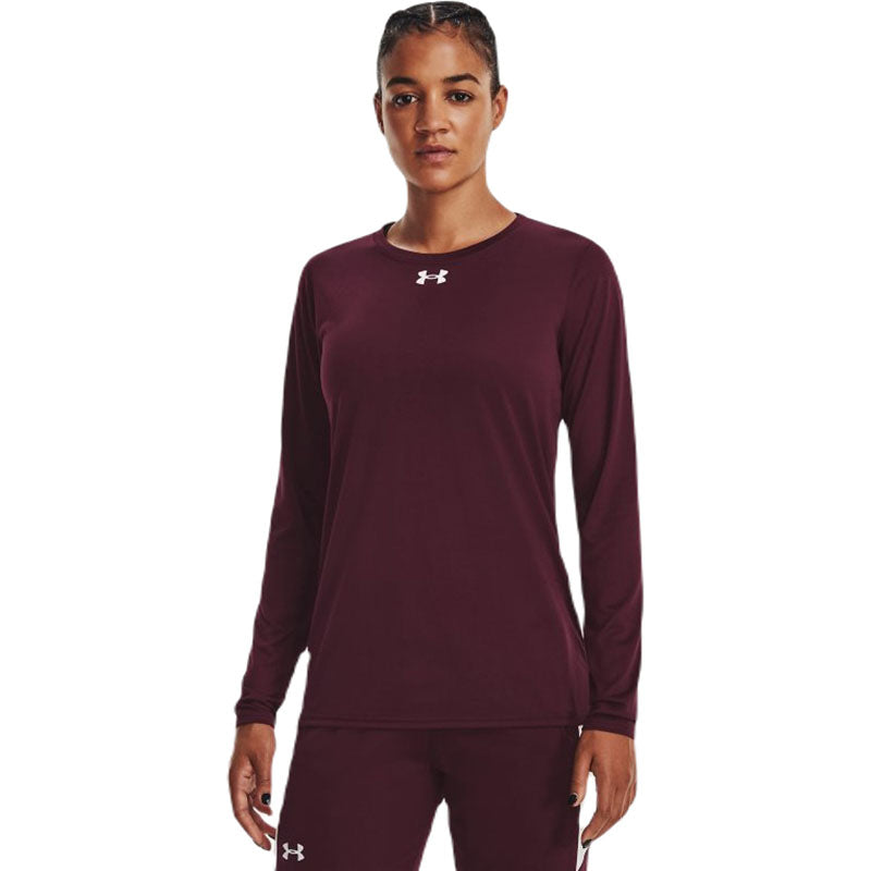 Under Armour Women's Stunning Maroon/White Team Tech Long Sleeve - A Must - Have!