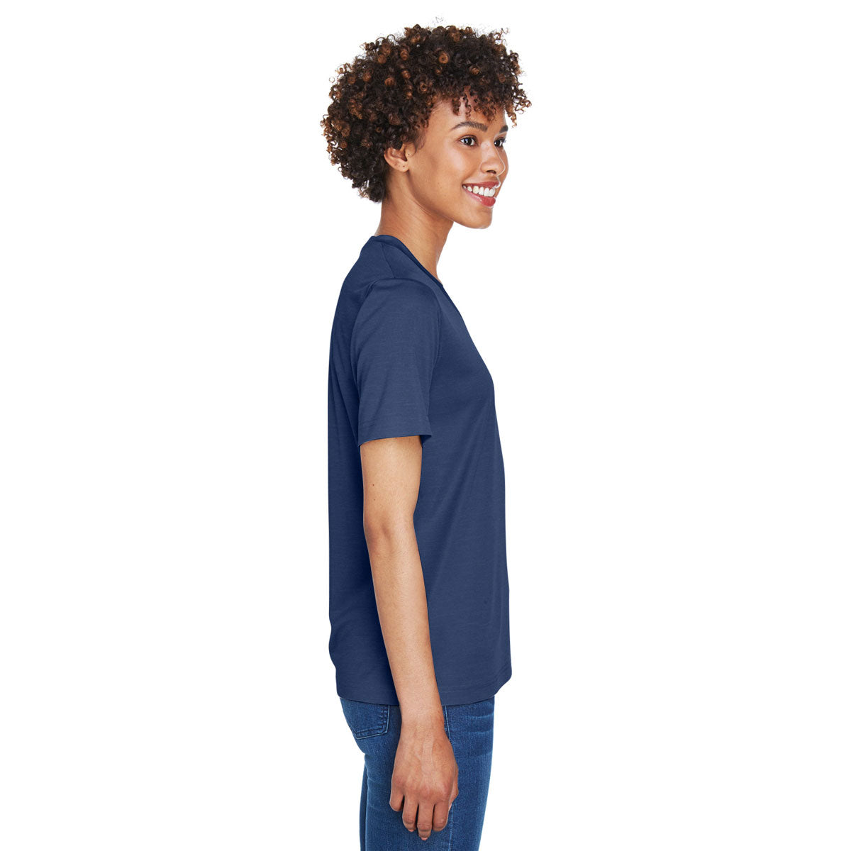 Team 365 Women's Performance T-Shirt: Dark Navy Heather Zone Sonic Heather