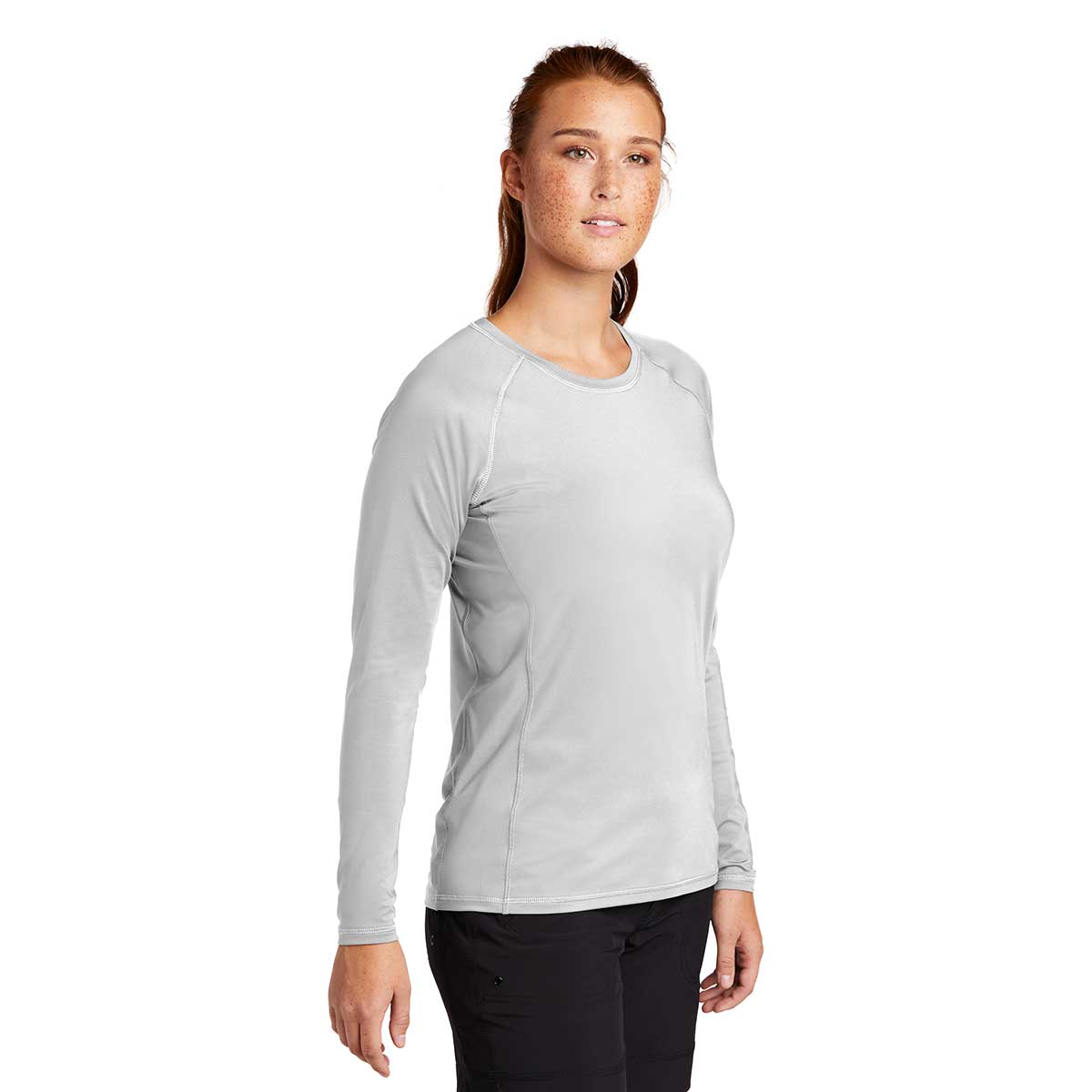 Sport-Tek Women's Stunning White Long Sleeve Rashguard Tee