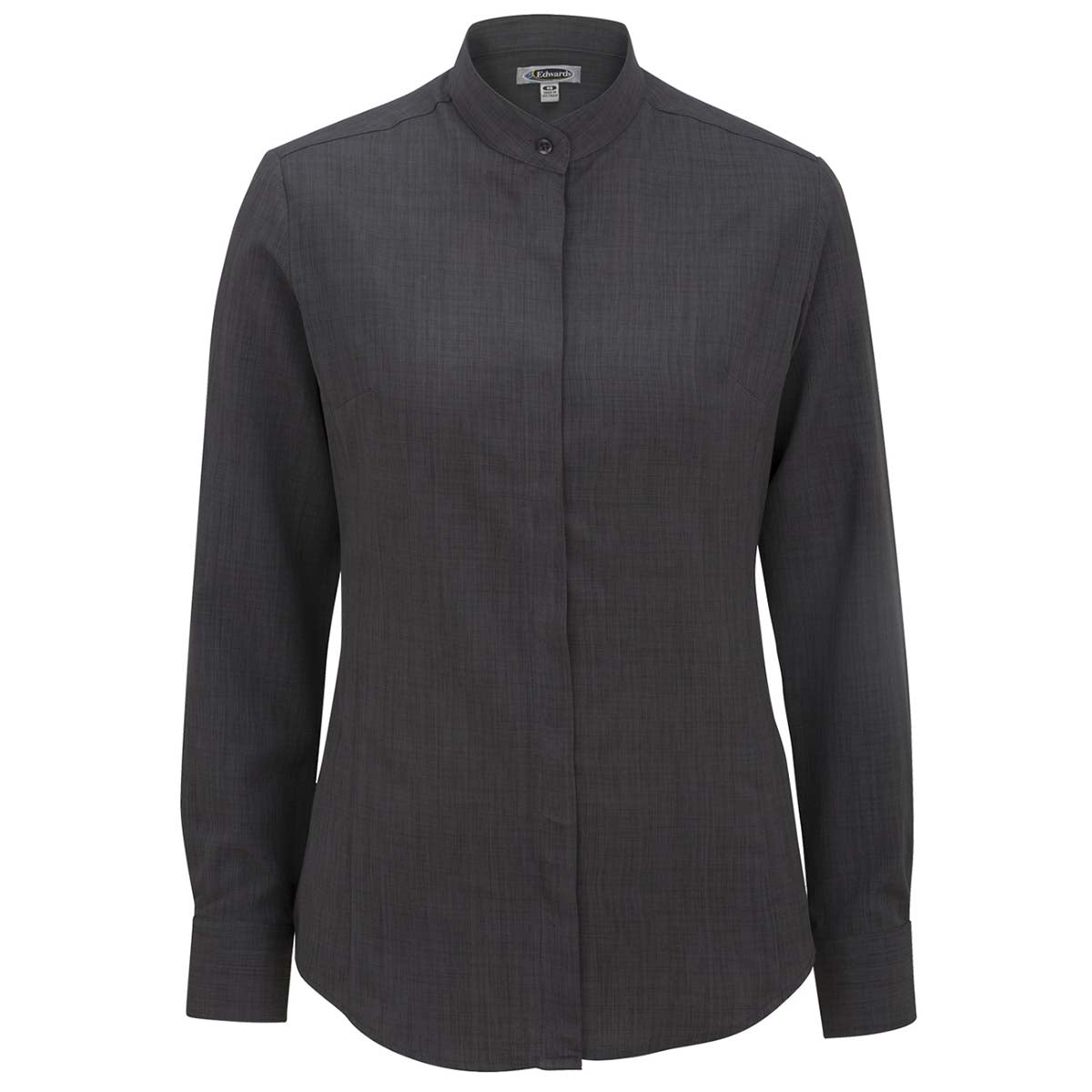 Edwards Women's Alluring Steel Grey Batiste Banded Collar Shirt