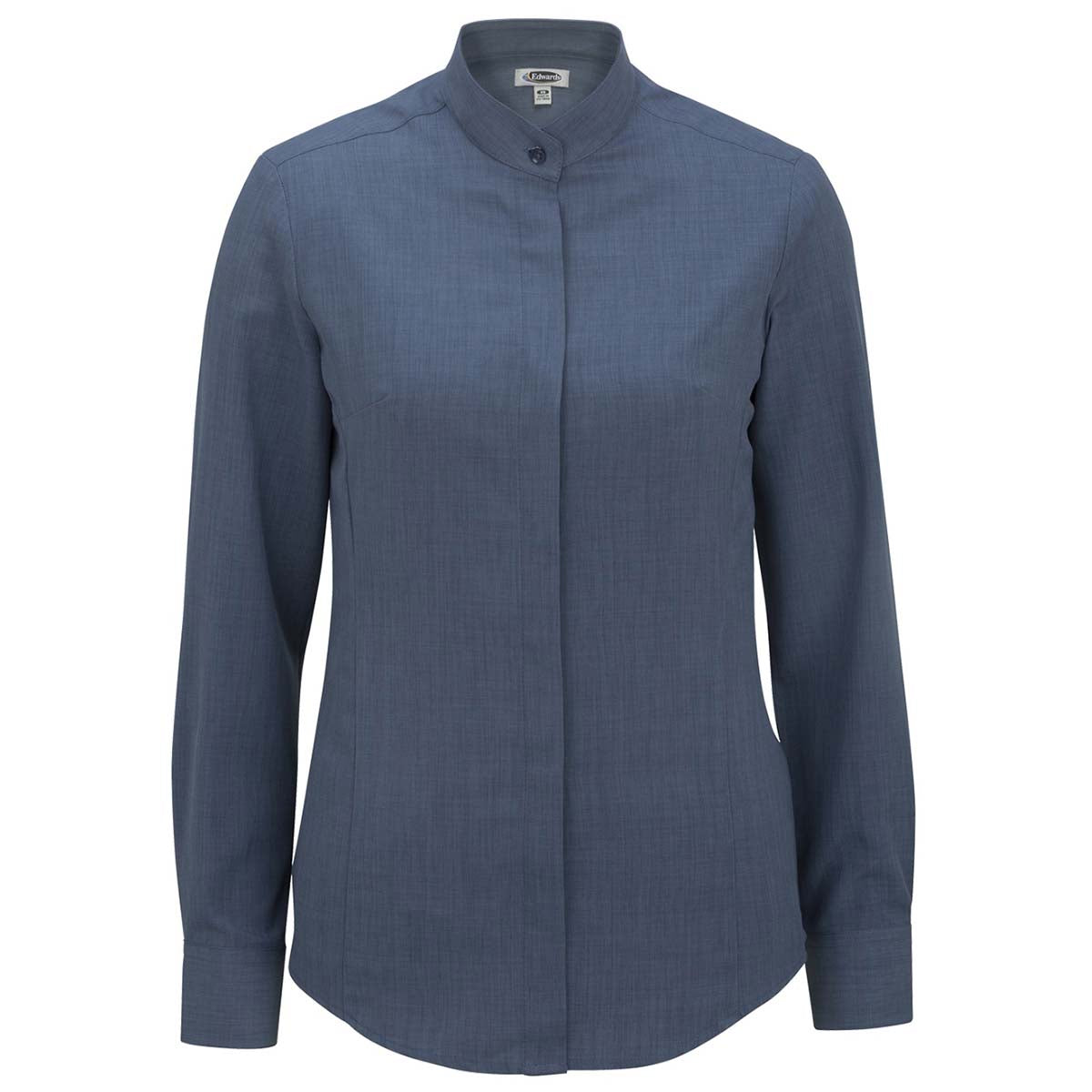 Edwards Women's Stunning Riviera Blue Batiste Banded Collar Shirt