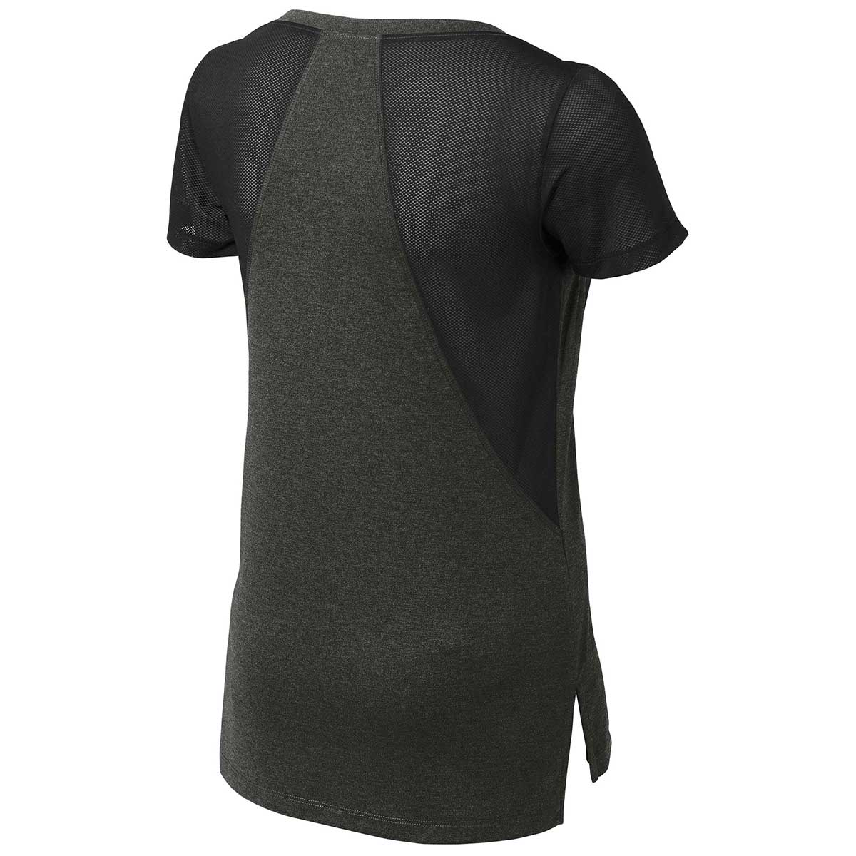 Sport-Tek Women's Stunning Black Heather/Black Endeavor Short Sleeve Tee