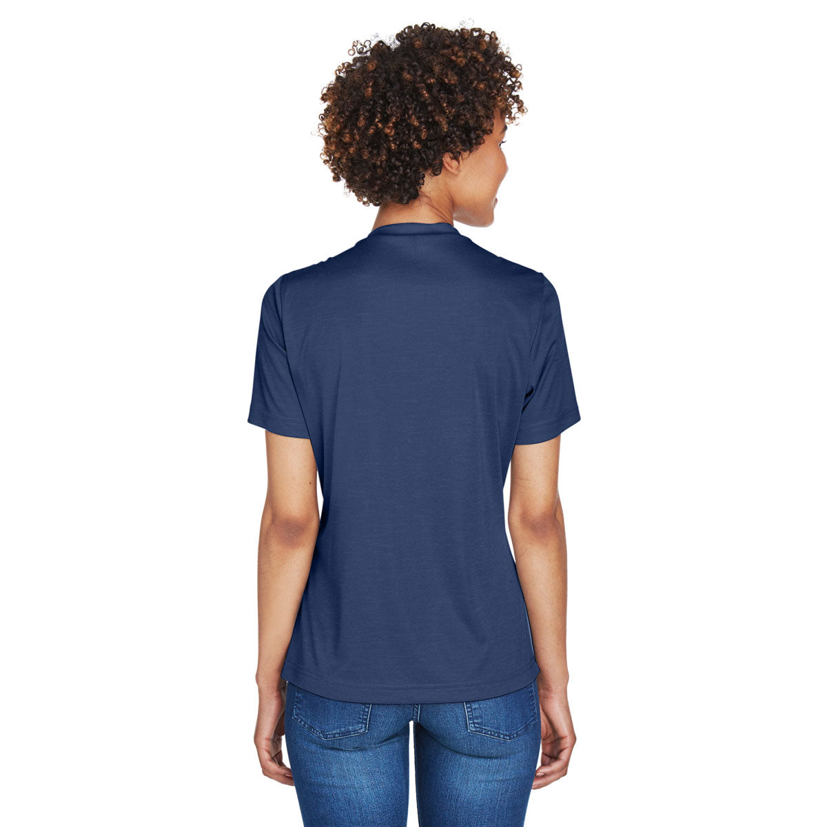 Team 365 Women's Performance T-Shirt: Dark Navy Heather Zone Sonic Heather
