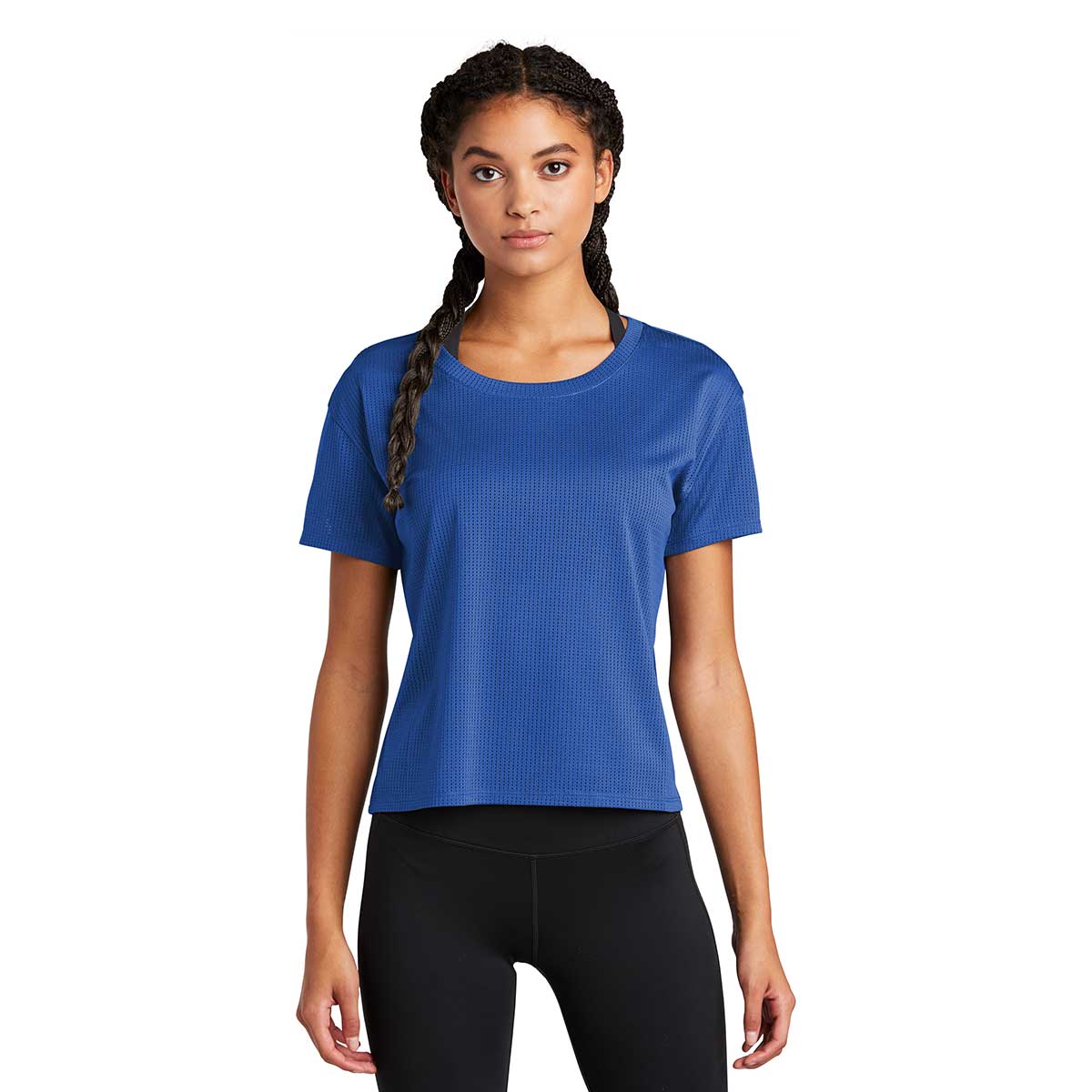 Sport-Tek Women's True Royal Crop Tee: PosiCharge Wicking for Active Women