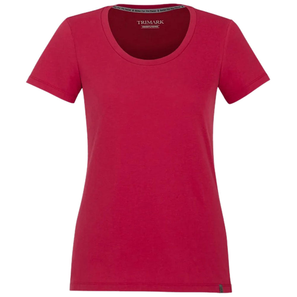 Elevate Women's Retro Red Somoto Eco Short Sleeve T-Shirt - A Fashionable Eco - Choice!