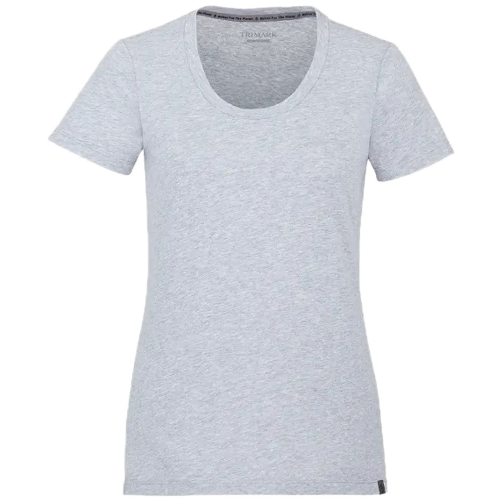 Elevate Women's Heather Grey Somoto Eco Short Sleeve T-Shirt - Stylish and Sustainable