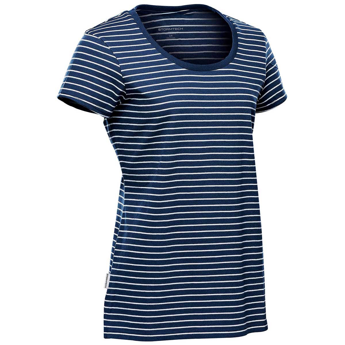 Stormtech Women's Stylish Navy/White Railtown Crew Neck Tee