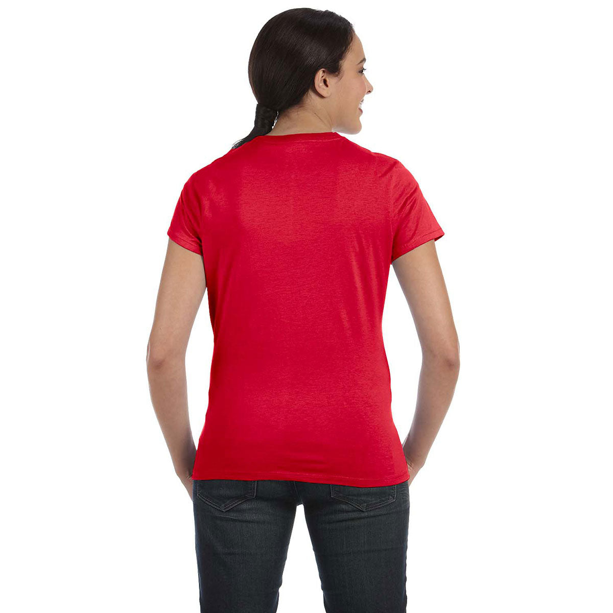 Hanes Women's Stunning Deep Red 4.5 oz. 100% Ringspun Cotton nano-T T-Shirt