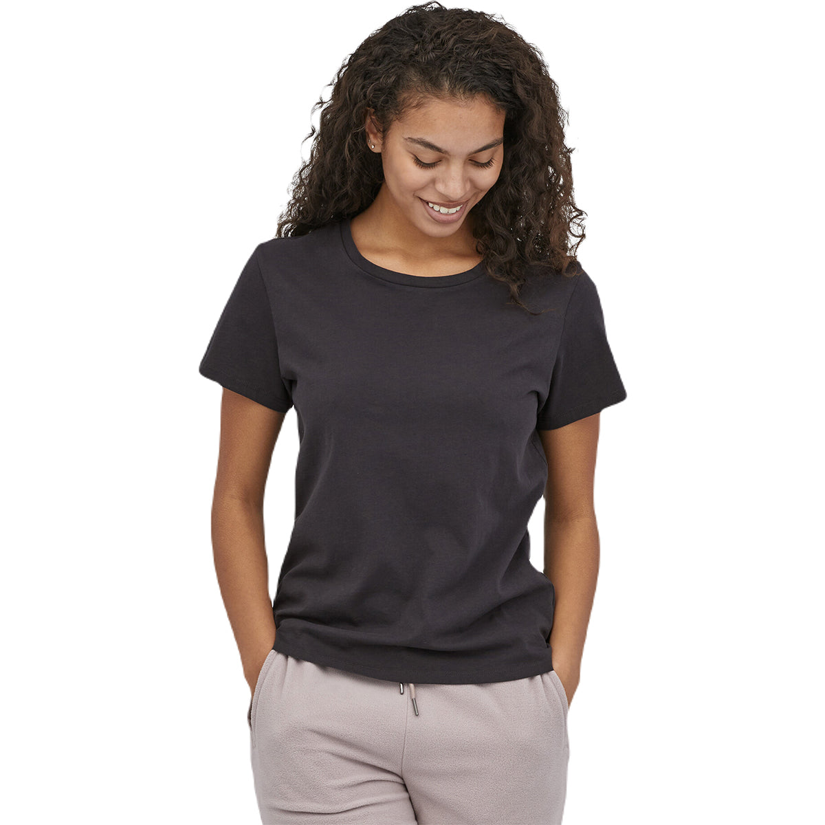 Patagonia Women's Ink Black Regenerative Organic Cotton Tee - Customizable & Stylish
