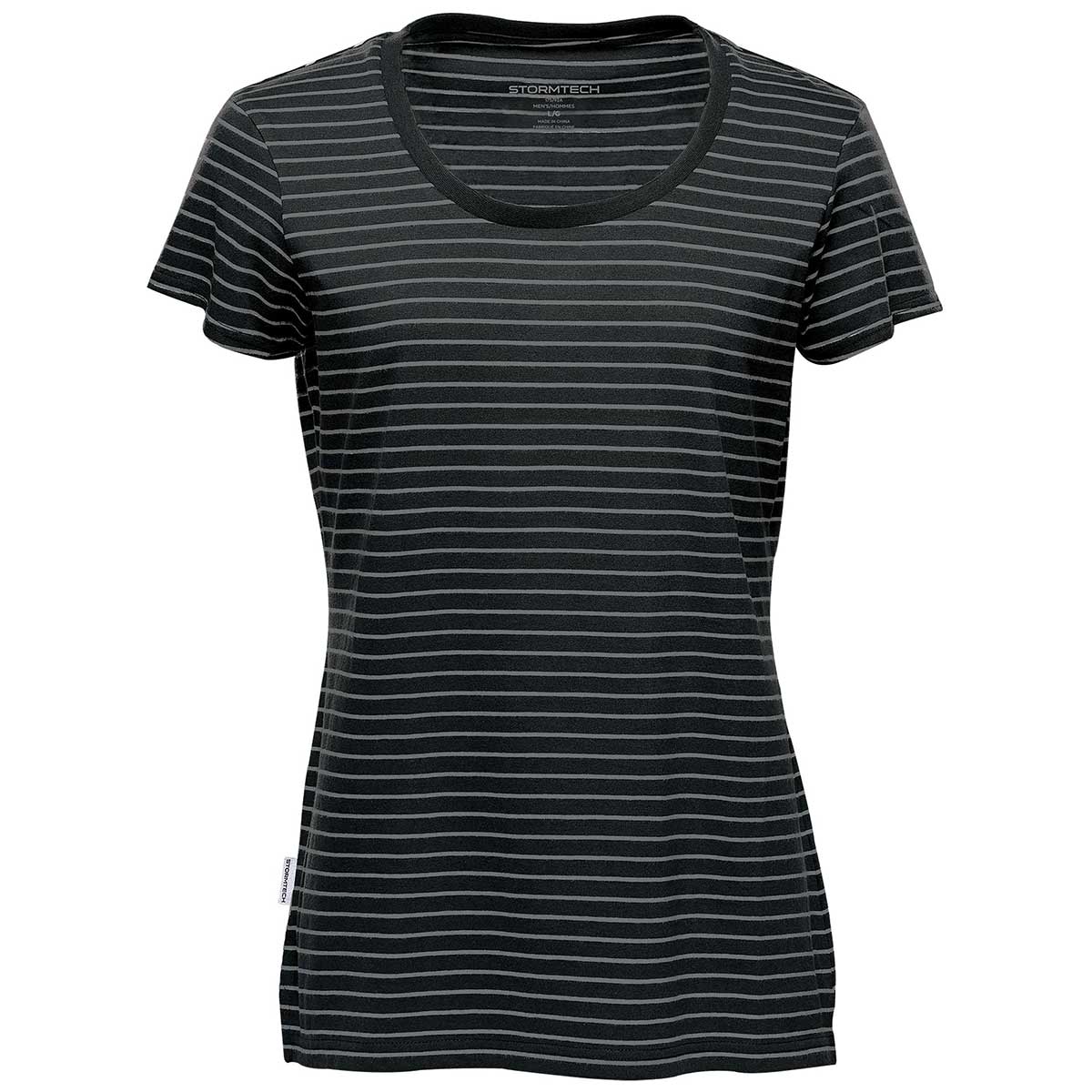 Stormtech Women's Stylish Black/Grey Heather Railtown Crew Neck Tee