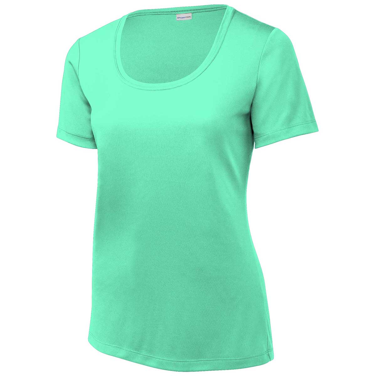 Sport-Tek Women's Stunning Bright Seafoam Posi-UV Pro Scoop Neck Tee