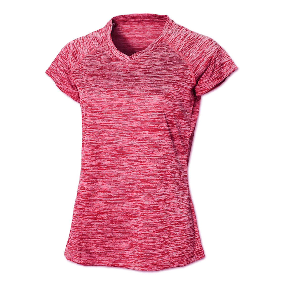 BAW Women's Stylish Red Vintage Heather Dry-Tek Short Sleeve Shirt