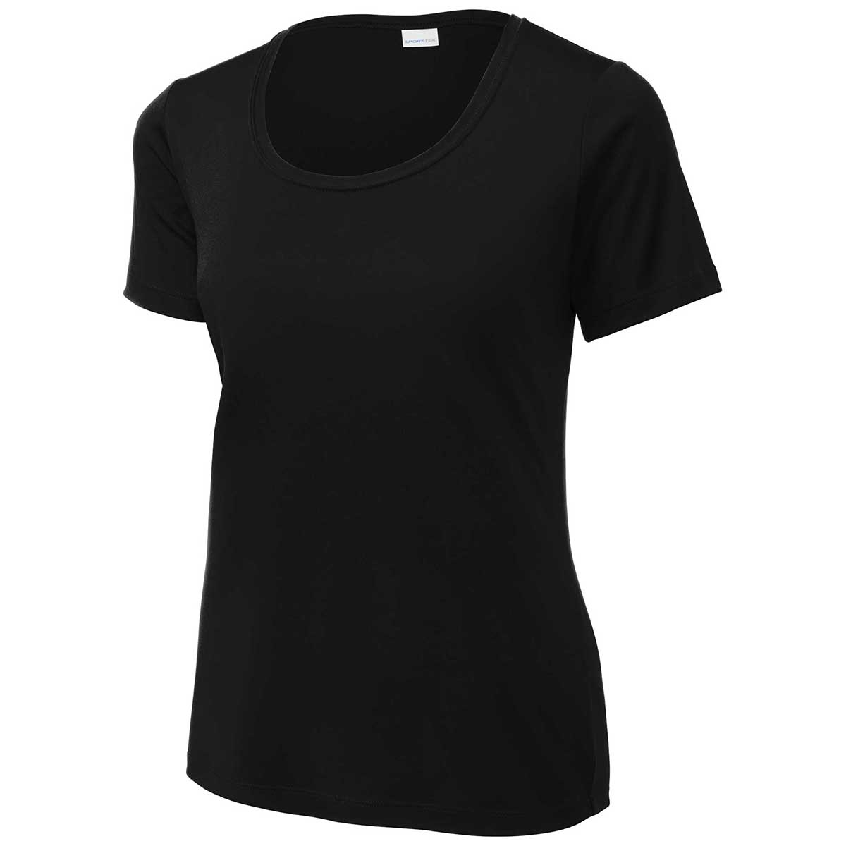 Sport-Tek Women's Black Posi-UV Pro Scoop Neck Tee: The Ultimate Versatile Tee