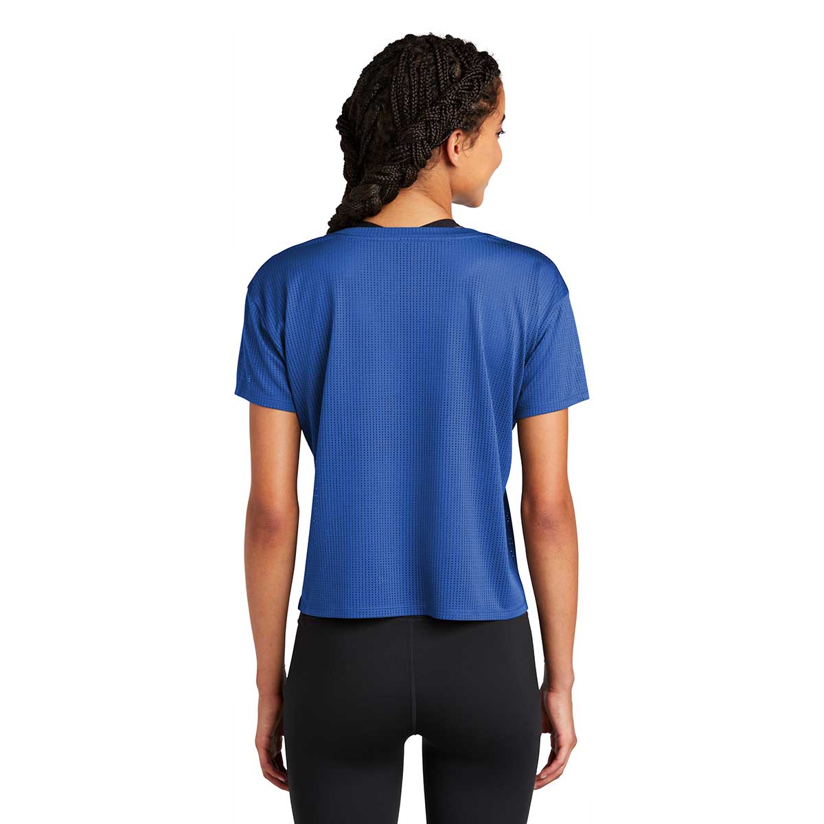 Sport-Tek Women's True Royal Crop Tee: PosiCharge Wicking for Active Women