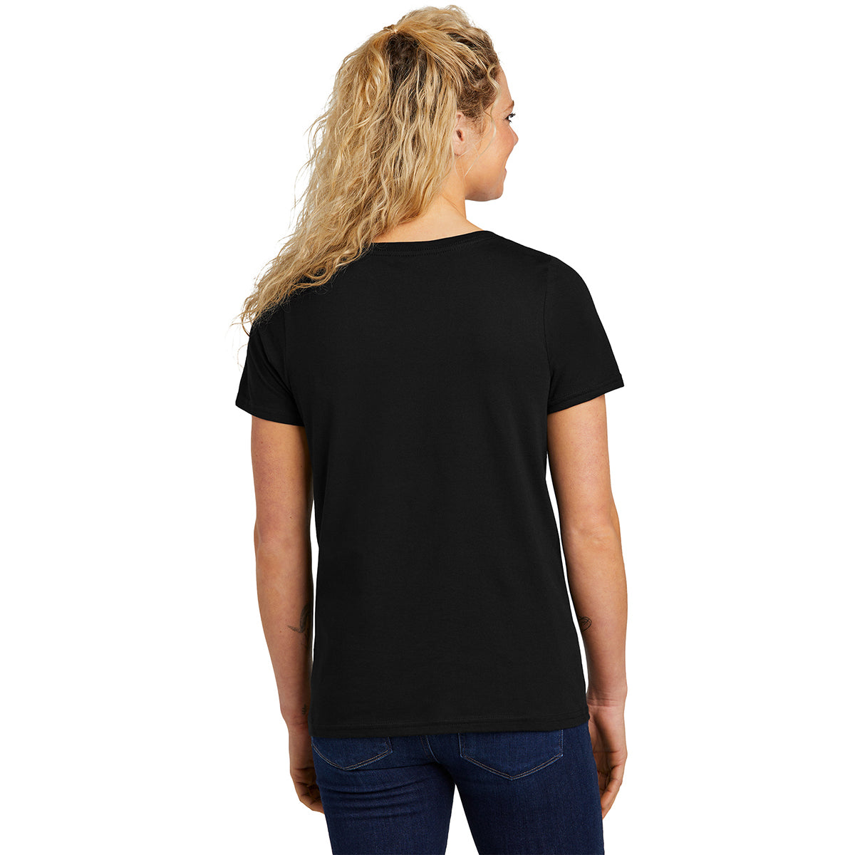 Volunteer Knitwear Women's Stunning Deep Black Daily V-Neck Tee - A Must-Have!