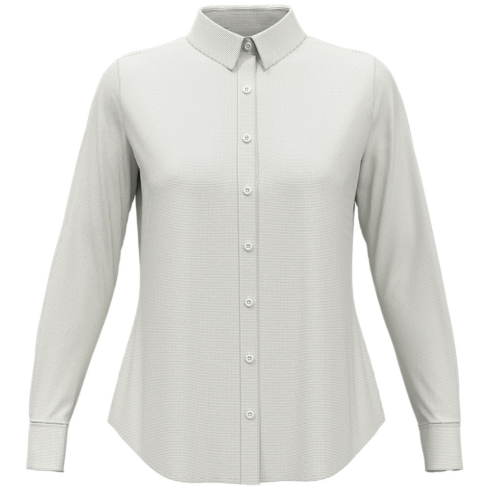 Perry Ellis Women's Stunning Shade/White Mini Grid Woven Shirt - A Must-Have!