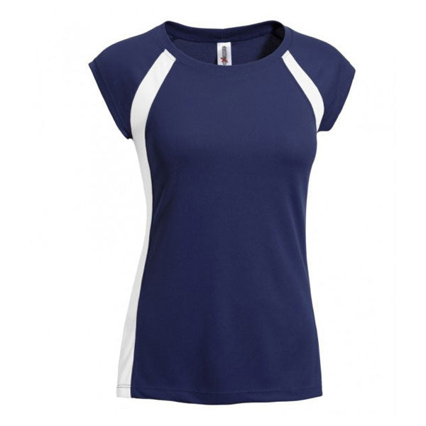 Expert Women's Navy/White Raglan Colorblock Tee - Stylish & Functional