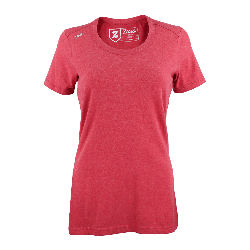 Zusa Women's Alluring Red Heather Peachy Tee