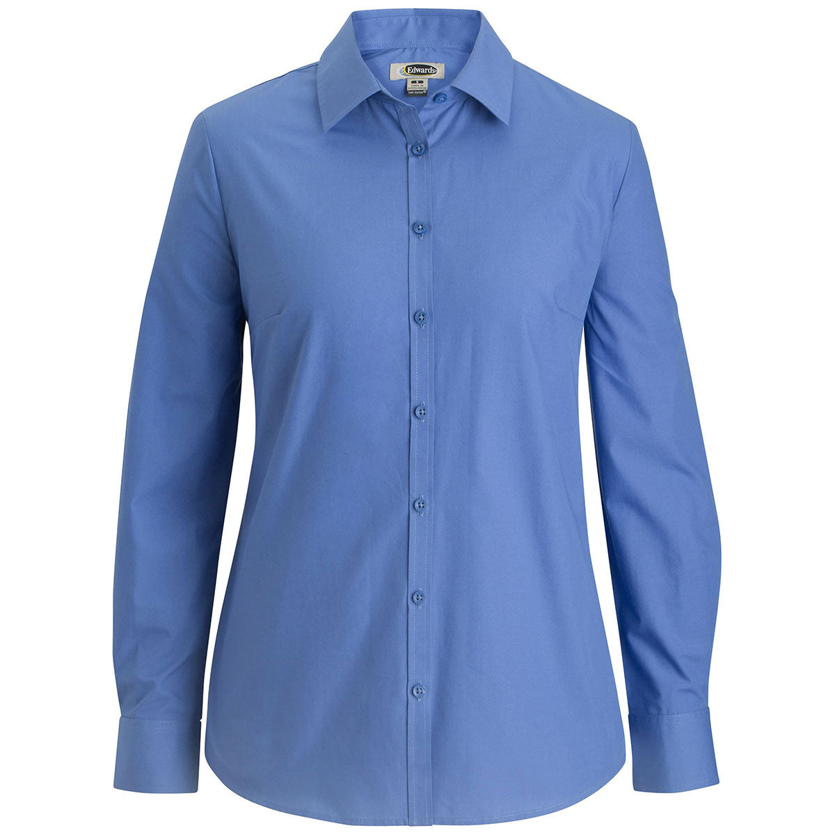 Edwards Women's French Blue Long Sleeve Broadcloth Essential Shirt - A Fashionable Must-Have!