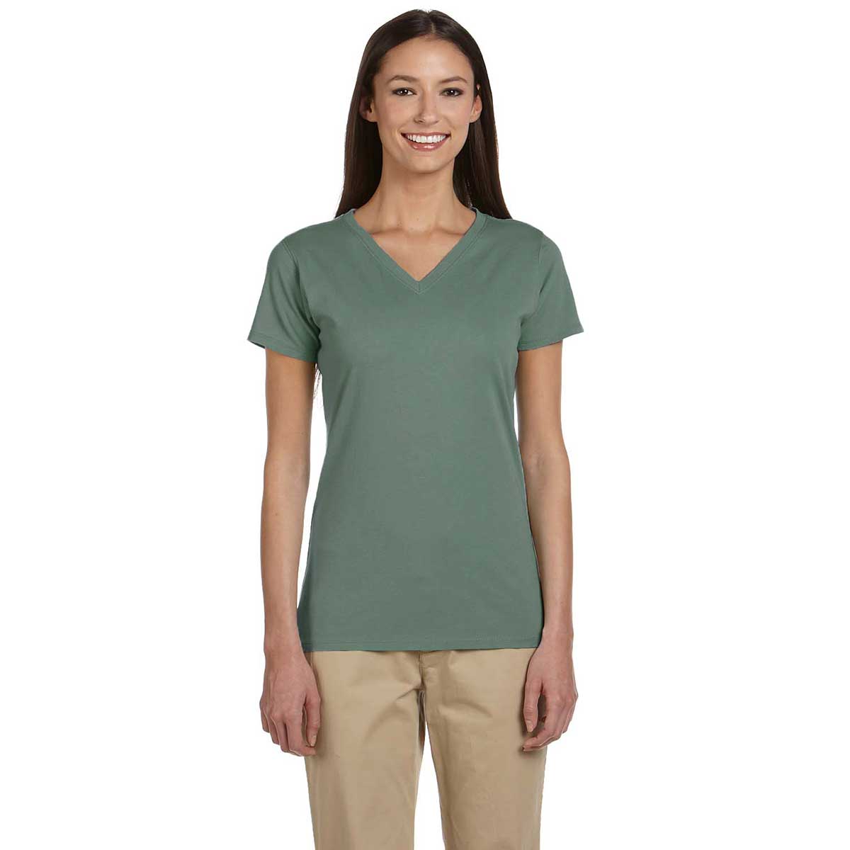 Econscious Women's Blue Sage Organic Cotton Short-Sleeve V-Neck T-Shirt: A Stylish Corporate Gift