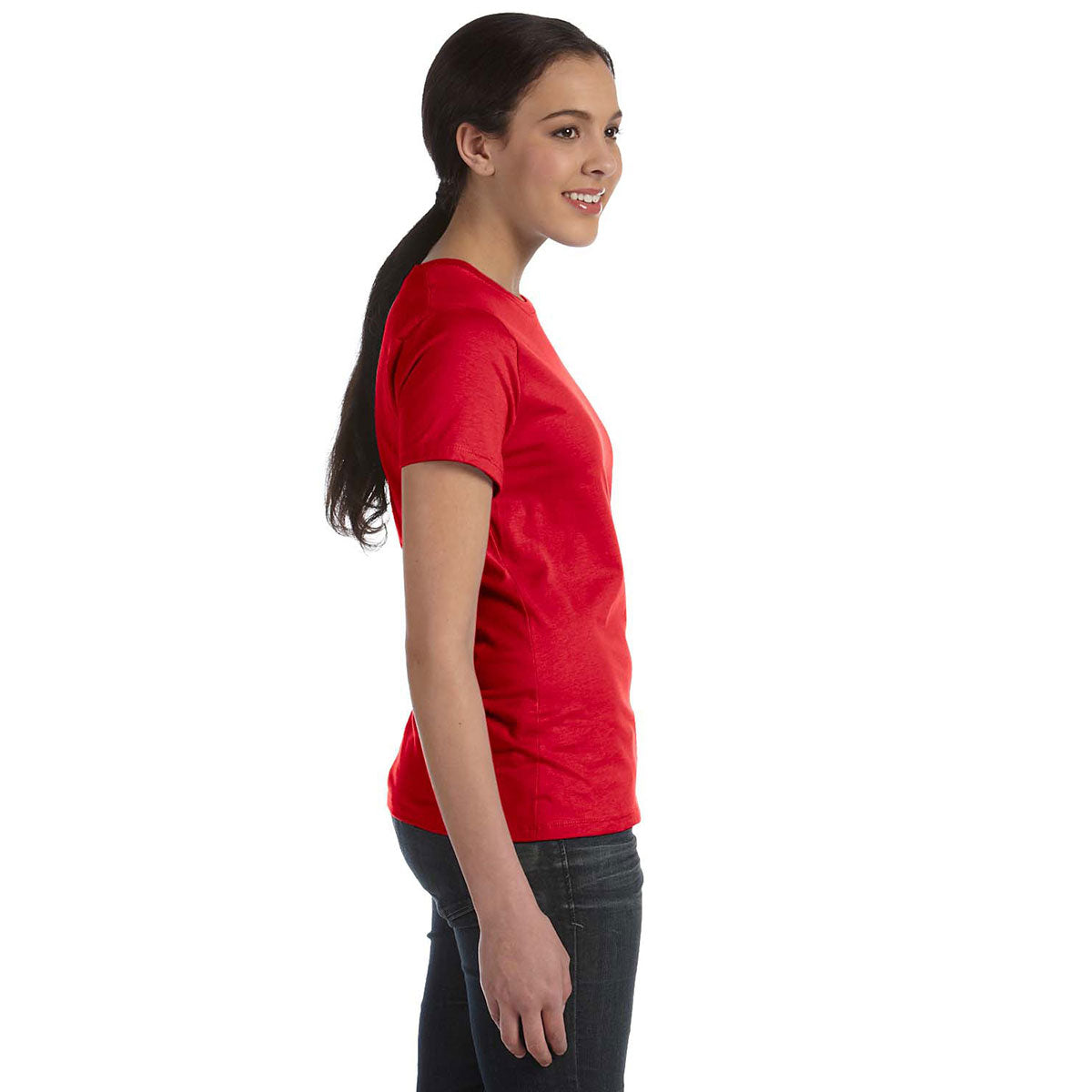 Hanes Women's Stunning Deep Red 4.5 oz. 100% Ringspun Cotton nano-T T-Shirt