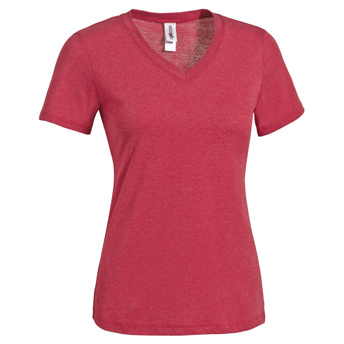 Expert Women's Dark Heather Red V-Neck Workout Tee - The Ultimate Summer Essential