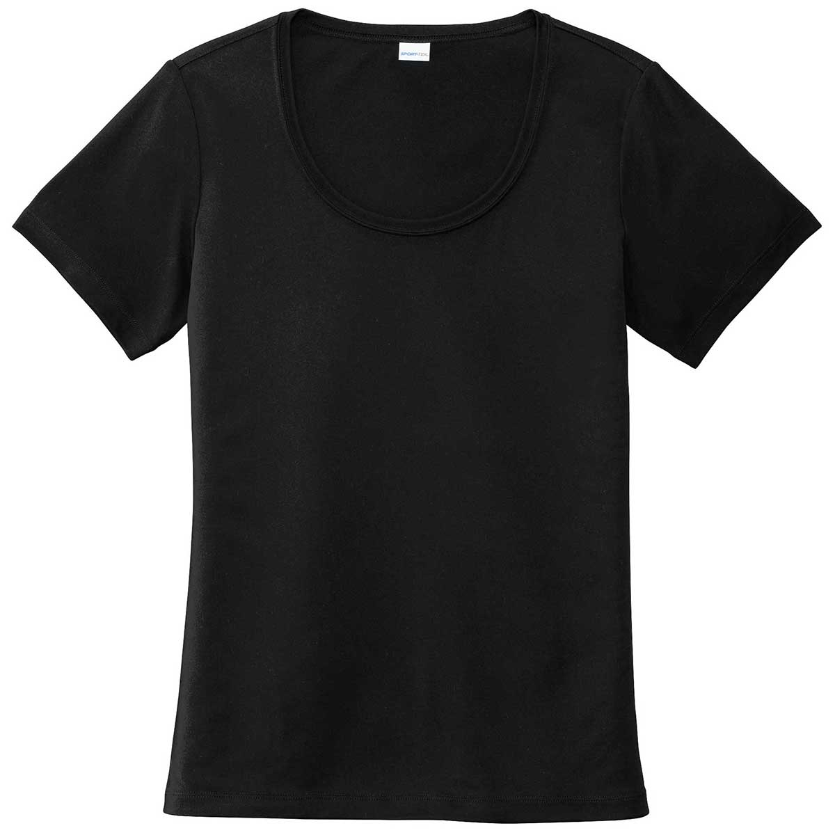 Sport-Tek Women's Black Posi-UV Pro Scoop Neck Tee: The Ultimate Versatile Tee