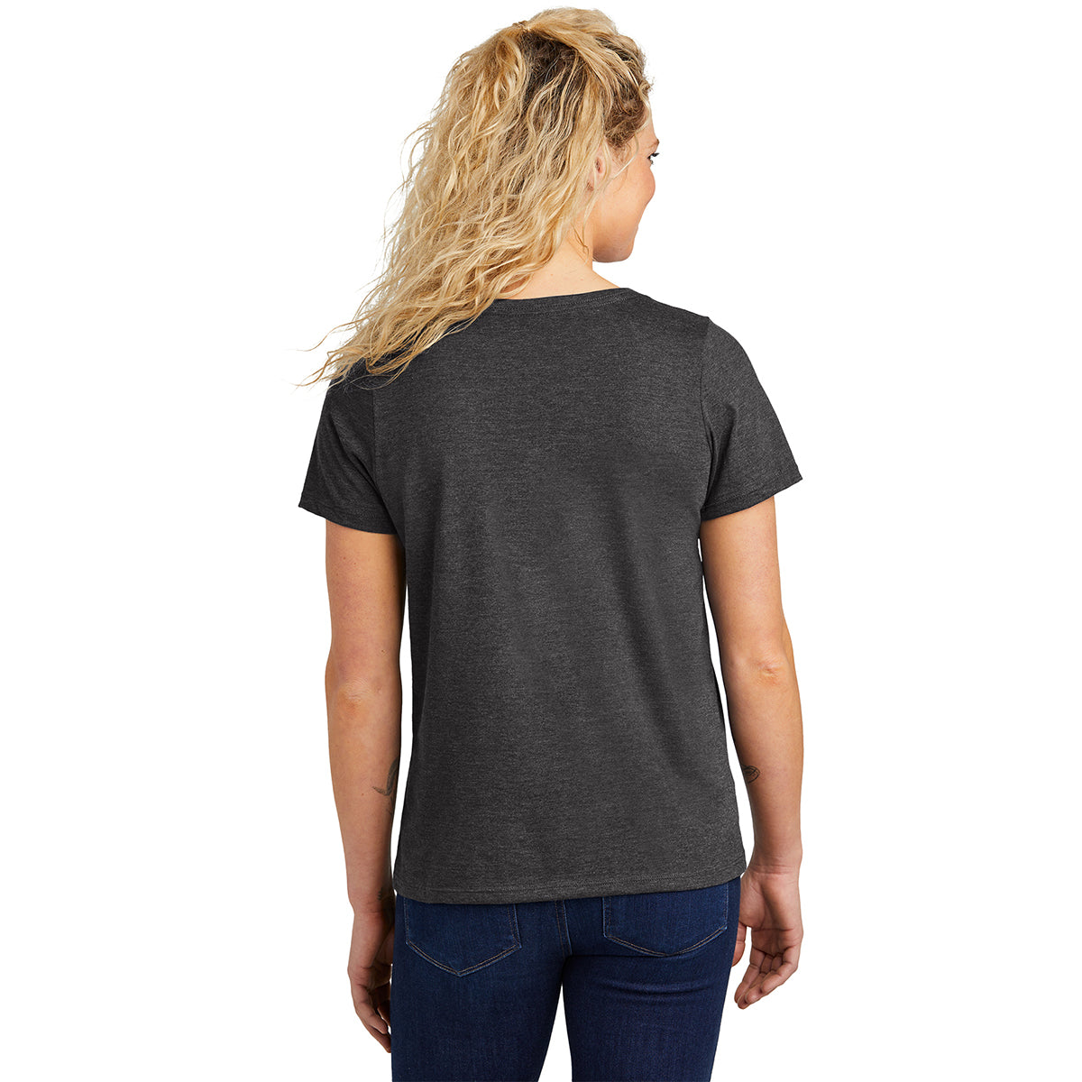 Volunteer Knitwear Women's Stylish Dark Heather Grey V-Neck Daily Tee