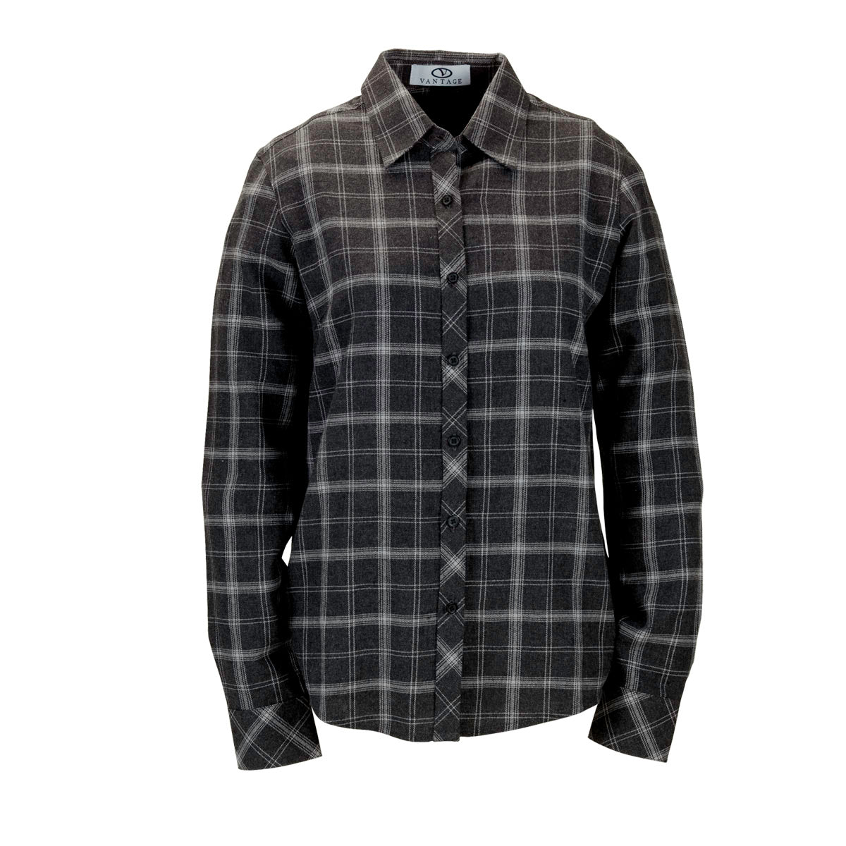 Vantage Women's Charcoal/Light Grey Check Brewer Flannel - A Winter Fashion Essential