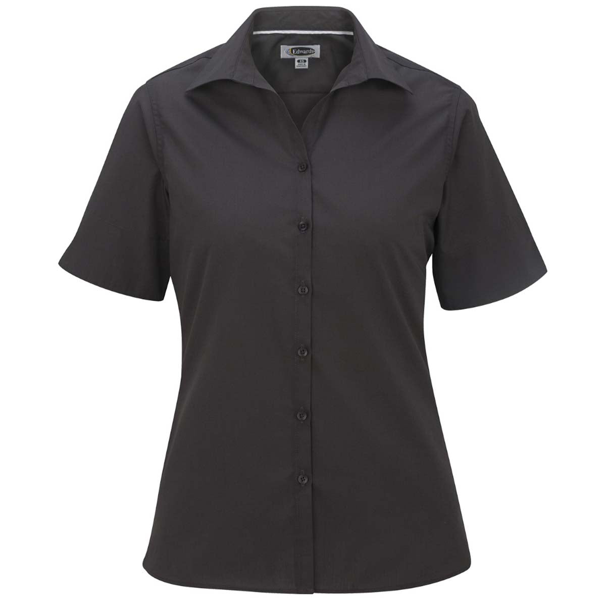 Edwards Women's Stunning Steel Grey Lightweight Short Sleeve Poplin Blouse