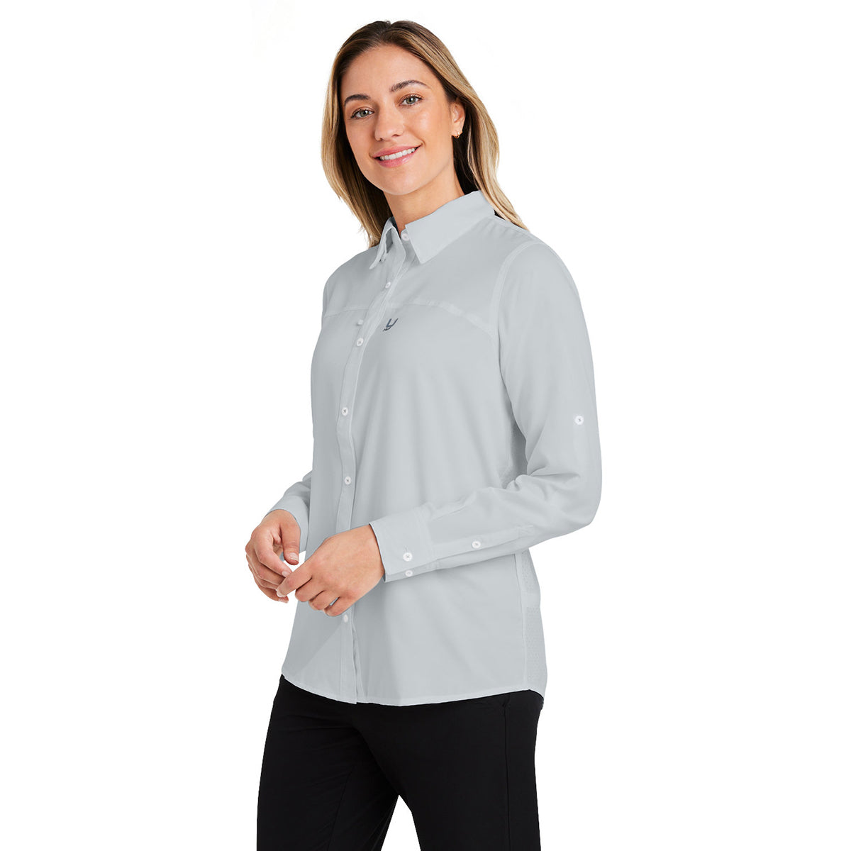 HUK Women's Harbor Mist Tide Point Stunning Long Sleeve Shirt