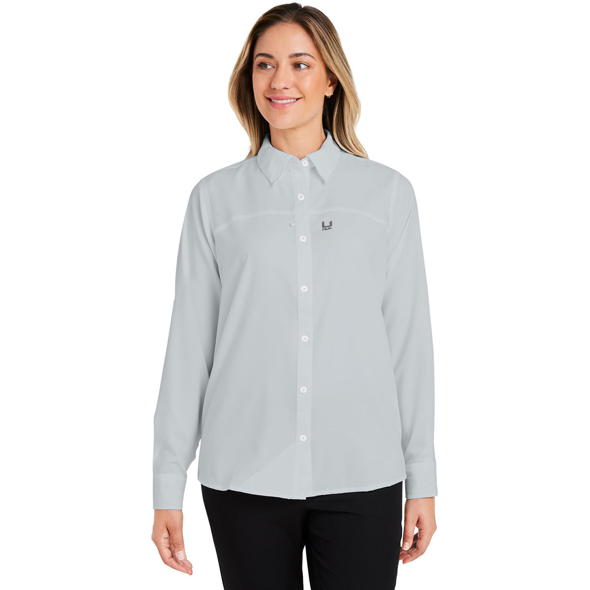 HUK Women's Harbor Mist Tide Point Stunning Long Sleeve Shirt