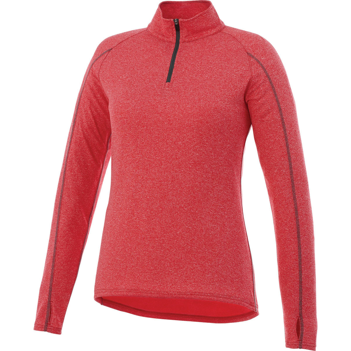 Elevate Women's Team Red Heather Taza Knit Quarter Zip - Your Ultimate Outdoor Companion