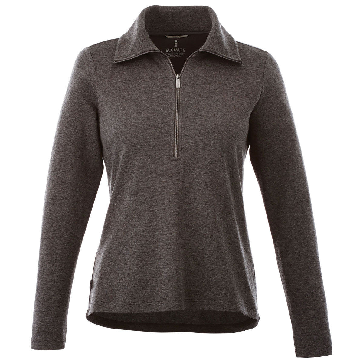 Trimark Women's Stylish Heather Dark Charcoal Stratton Knit Half Zip