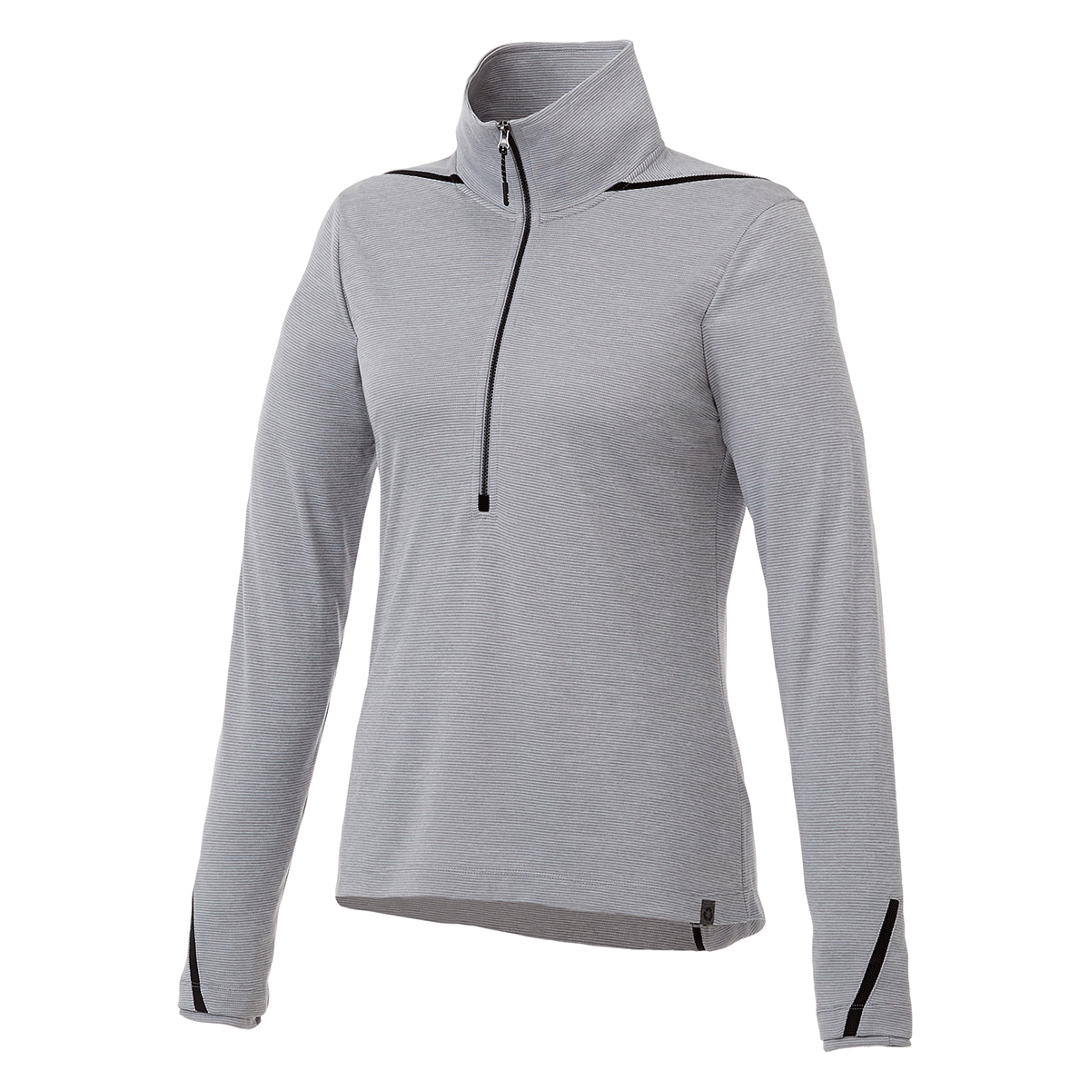 Elevate Women's Stylish Heather Grey/Black Dege Eco Knit Half Zip - Feel Good, Look Great!