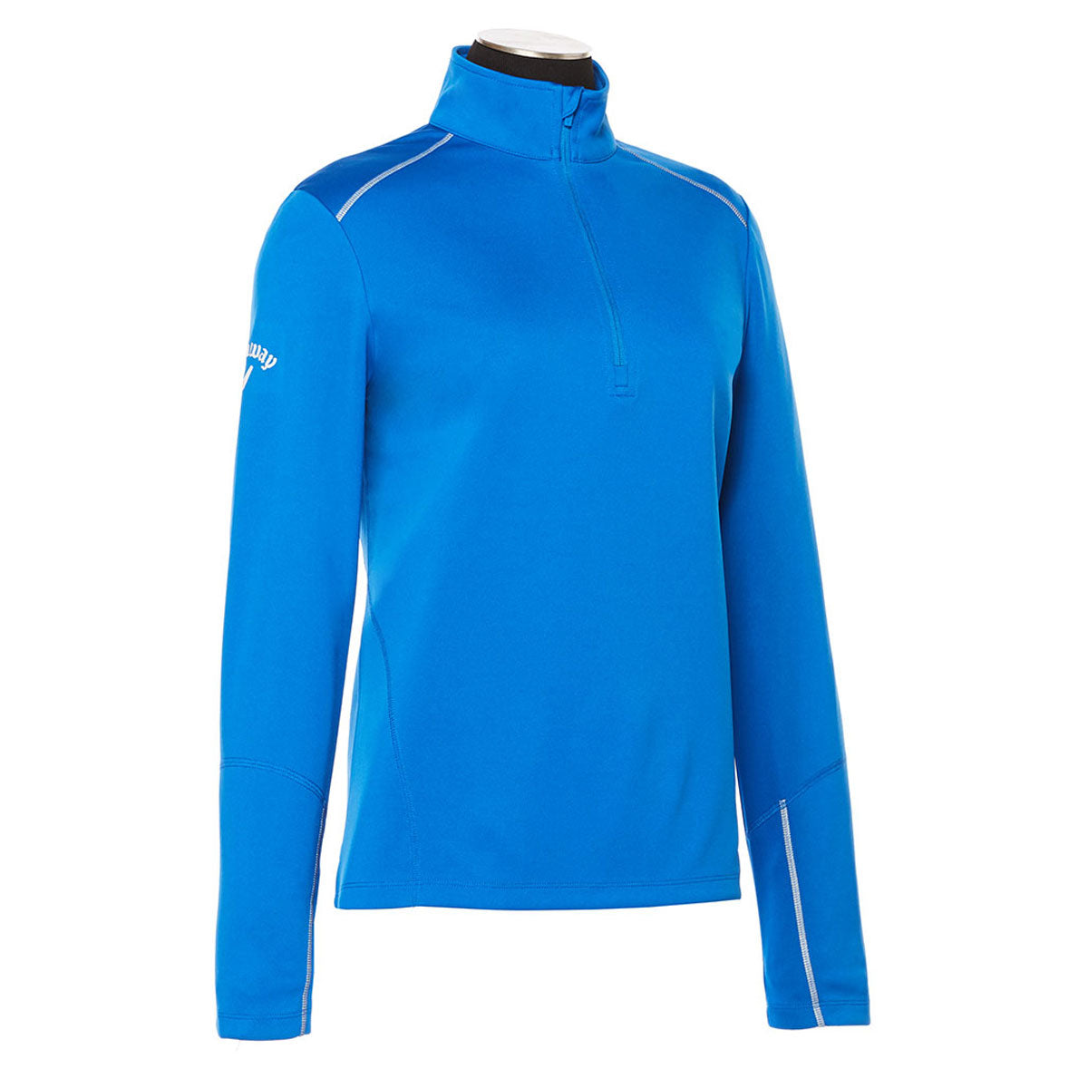 Callaway Women's Stunning Magnetic Blue Long Sleeve Quarter Zip Mock with Reflective Tape