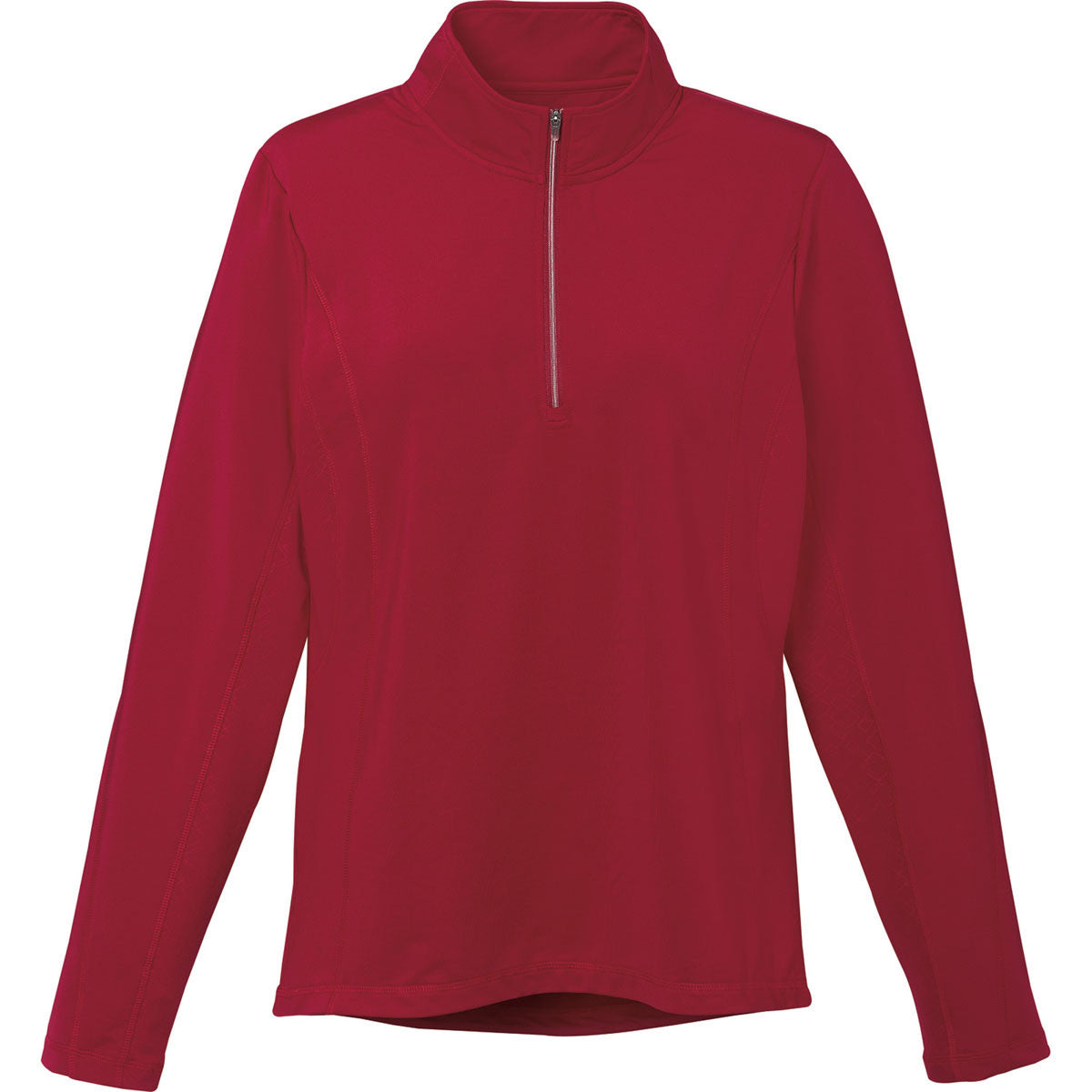 Elevate Women's Stunning Vintage Red Caltech Knit Quarter Zip - A Fashion Must-Have!